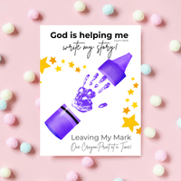 God Is Helping Me Write My Story Handprint Craft Printable | Christian Back to School Keepsake Bundle | Crayon Handprint Activity for Kids