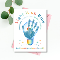 Autism Acceptance Month “Light It Up Blue” Handprint Craft Printable | Autism Awareness & Inclusion Kids Activity | Classroom SEL Art PDF