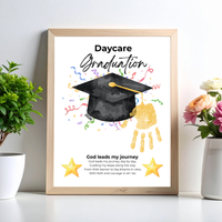 Daycare Graduation Handprint Craft Printable, Christian Graduation Keepsake for Kids, God Leads My Journey, Preschool Graduation Activity, Instant Download