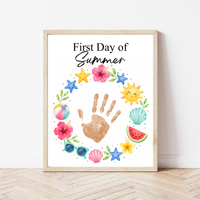 First Day of Summer Handprint Craft Printable | Summer Keepsake Activity for Kids | Preschool Kindergarten Summer Craft