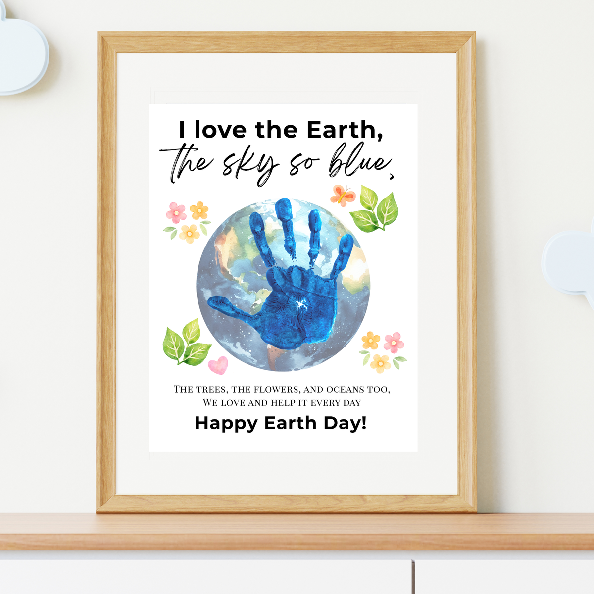 Earth Day Handprint Craft Printable | Happy Earth Day Keepsake from Kids | Preschool Earth Day Art Activity | Classroom Spring Craft PDF