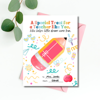 Teacher Gift Card Holder Printable | Teacher Appreciation Gift Card Craft | End of School Year Teacher Gift | A Special Treat for a Teacher Like You