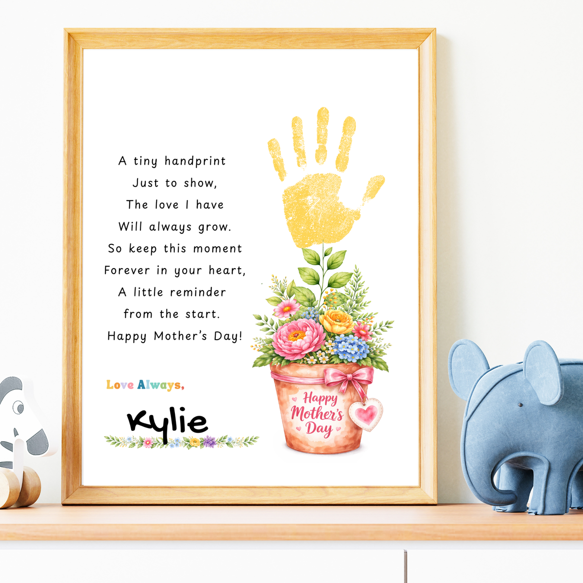 Mother’s Day Handprint Flower Pot Craft Printable | Keepsake Gift for Mom from Kids | Preschool DIY Handprint Art PDF | Happy Mother’s Day Craft
