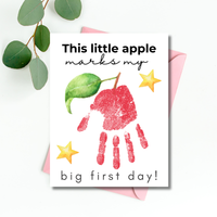 This Little Apple Marks My Big First Day Handprint Craft Printable | First Day of School Keepsake | Preschool & Kindergarten Back to School Activity