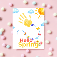 Hello Spring Handprint Kite Craft Printable with Kite | Spring Preschool Activity | Kids Seasonal Art Project | Classroom Spring Keepsake PDF