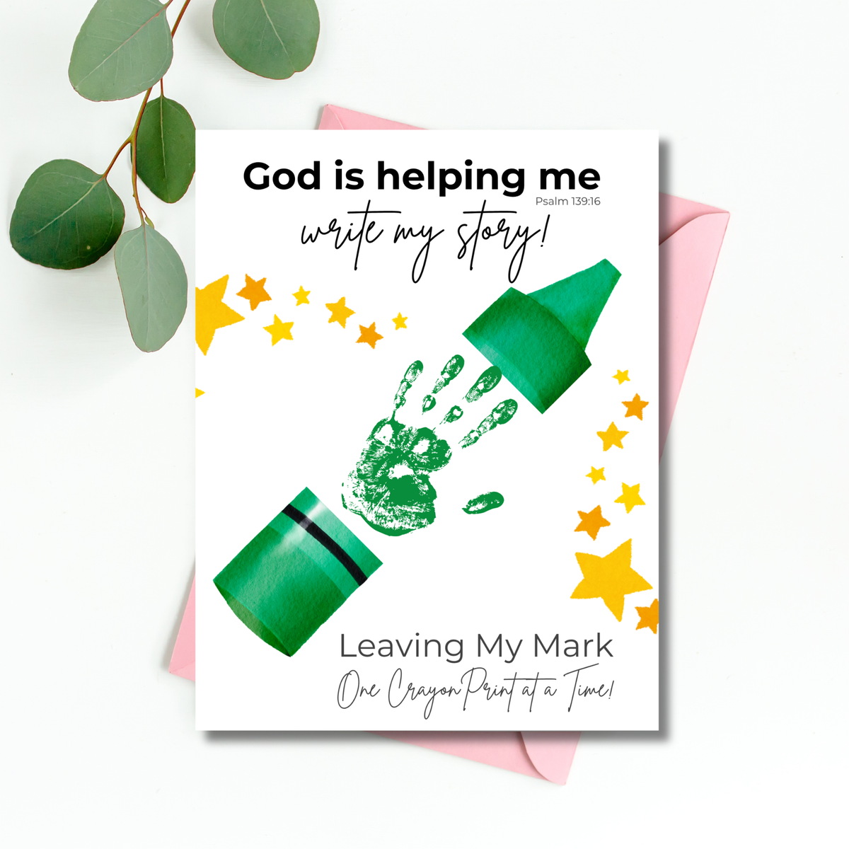 God Is Helping Me Write My Story Handprint Craft Printable | Christian Back to School Keepsake Bundle | Crayon Handprint Activity for Kids