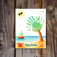 Summer Palm Tree Handprint Craft Printable | Beach Handprint Art for Kids | Summer Keepsake Activity | Preschool Kindergarten Daycare Craft