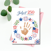 July 4th 250 Years Handprint Craft Printable, Patriotic Independence Day Keepsake Activity for Kids, America 250 Celebration