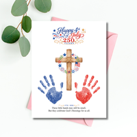 Christian July 4th Handprint Craft Printable, America 250 Faith-Based Patriotic Keepsake Activity for Kids