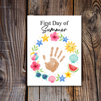 First Day of Summer Handprint Craft Printable | Summer Keepsake Activity for Kids | Preschool Kindergarten Summer Craft