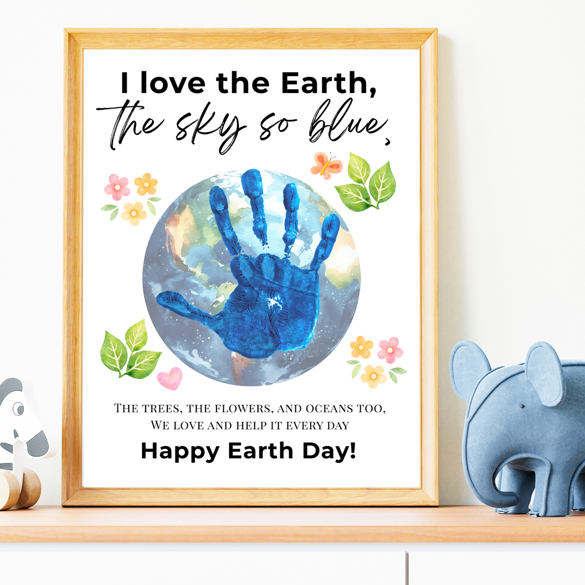 Earth Day Handprint Craft Printable | Happy Earth Day Keepsake from Kids | Preschool Earth Day Art Activity | Classroom Spring Craft PDF