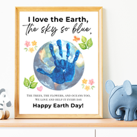 Earth Day Handprint Craft Printable | Happy Earth Day Keepsake from Kids | Preschool Earth Day Art Activity | Classroom Spring Craft PDF