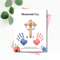 Christian Memorial Day Handprint Craft Printable | Patriotic Keepsake Art for Kids | Veterans Tribute Activity | Preschool Classroom DIY PDF