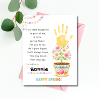 Spring Handprint Flower Craft Printable | Personalized Keepsake Poem Activity | Preschool Spring Art Gift | Kids Flower Pot Handprint PDF