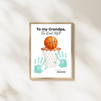 Basketball Grandpa Handprint Craft Printable, To My Grandpa The Real MVP, Basketball Grandpa Birthday Gift, Sports Grandpa Keepsake from Kids
