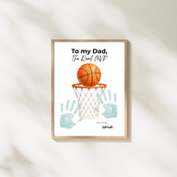 Basketball Father’s Day Handprint Craft Printable, To My Dad The Real MVP, Basketball Birthday Gift for Dad, Sports Dad Keepsake from Kids
