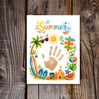Summer Handprint Craft Printable | Summer Keepsake Activity for Kids | Preschool Kindergarten Beach Theme Craft