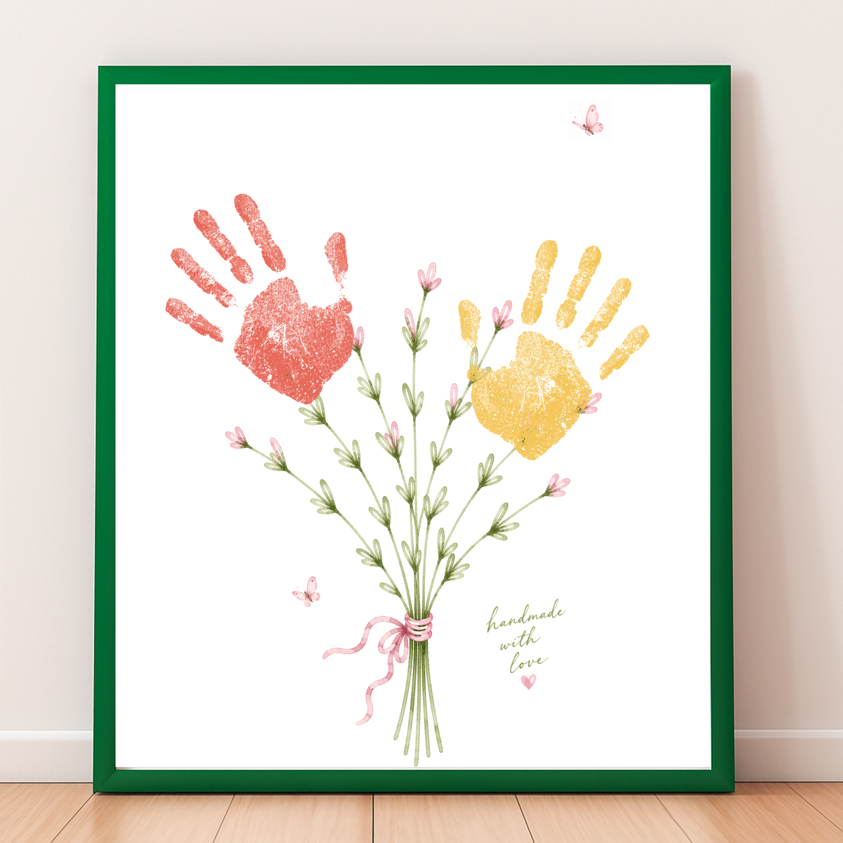 Mother’s Day Handprint Flower Craft Printable | Mom Grandma Aunt Keepsake Gift | Birthday & Valentine’s Day Handprint Bouquet | Preschool DIY Printable