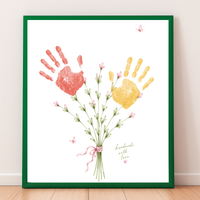 Mother’s Day Handprint Flower Craft Printable | Mom Grandma Aunt Keepsake Gift | Birthday & Valentine’s Day Handprint Bouquet | Preschool DIY Printable
