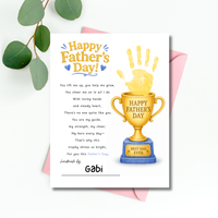 Father’s Day Trophy Handprint Craft Printable | Best Dad Ever Keepsake | Kids DIY Gift for Dad | Preschool Father’s Day Activity