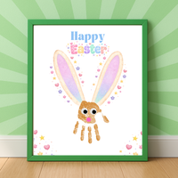 Easter Bunny Handprint Craft Printable for Kids | Spring Keepsake Art Activity | Happy Easter Printable PDF
