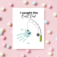 Christian Father’s Day Handprint Craft | God Blessed Me with the Best Dad Printable | Dad Birthday Gift from Kids | Fishing Keepsake DIY