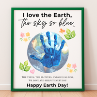 Earth Day Handprint Craft Printable | Happy Earth Day Keepsake from Kids | Preschool Earth Day Art Activity | Classroom Spring Craft PDF