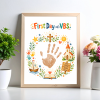 First Day of VBS Handprint Craft Printable | Vacation Bible School Keepsake | Christian Summer Church Activity