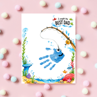 Fishing Dad Handprint Craft Printable | Father’s Day & Birthday Gift from Kids | I Caught the Best Dad Keepsake | Preschool DIY PDF