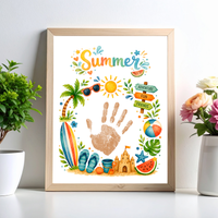Summer Handprint Craft Printable | Summer Keepsake Activity for Kids | Preschool Kindergarten Beach Theme Craft