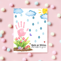 Rain or Shine Handprint Craft Printable | “God Helps Me Grow” Spring Faith-Based Activity | Preschool Christian Keepsake Art PDF