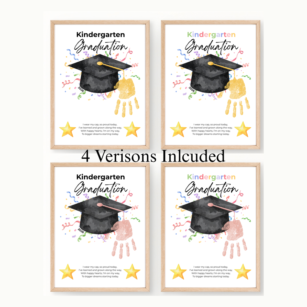 Kindergarten Graduation Printable | Graduation Cap Classroom Keepsake | End of Year Teacher Gift | Preschool Graduation Activity | 2026 Graduation Poster