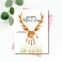 Father’s Day Handprint Craft Printable | Happy Father’s Day Deer Keepsake from Kids | Hunting Dad Gift | Preschool DIY Handprint Art PDF