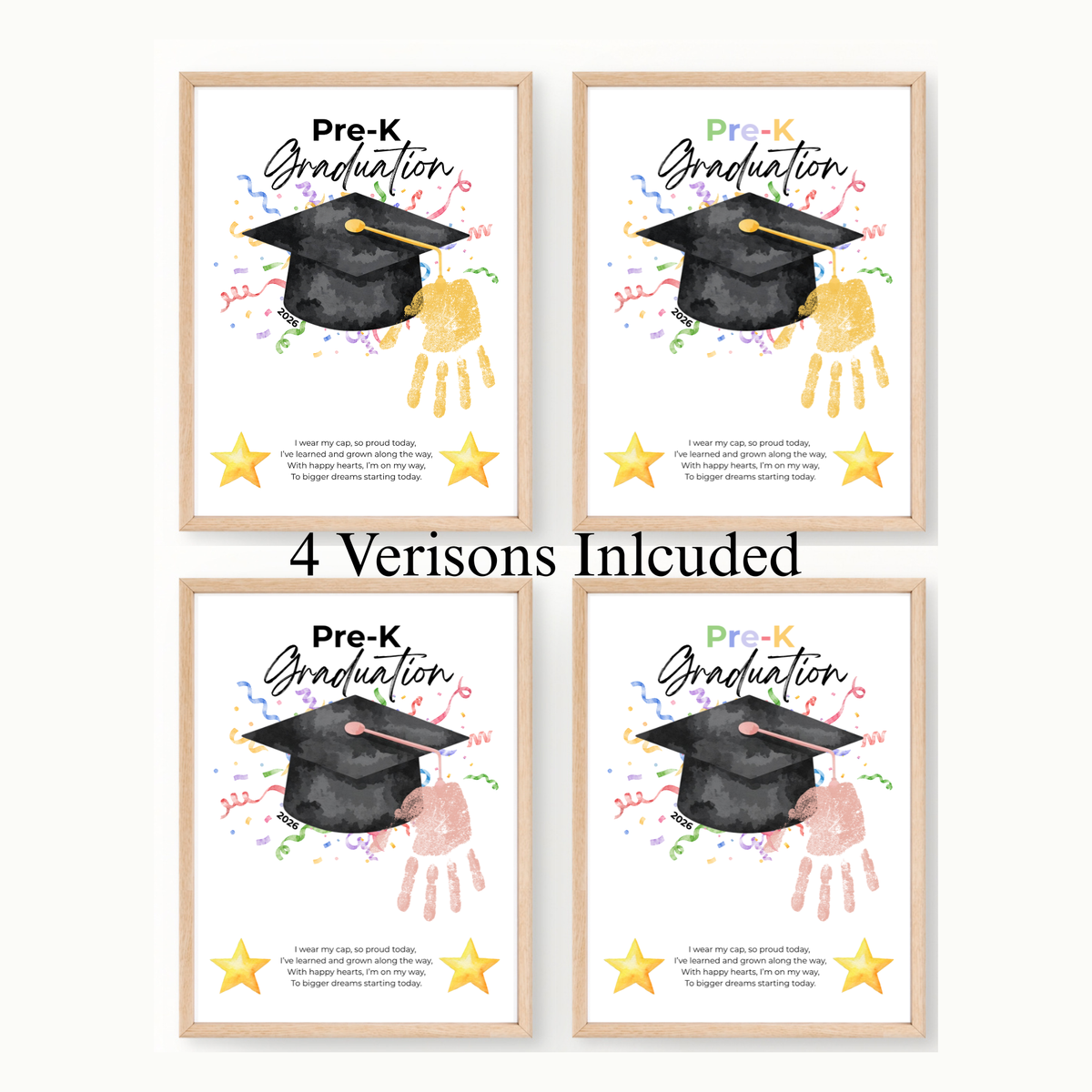 Pre-K Graduation Handprint Craft Printable | Preschool Graduation Keepsake | End of Year Classroom Activity | Kids Graduation Art PDF
