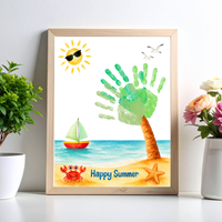 Summer Palm Tree Handprint Craft Printable | Beach Handprint Art for Kids | Summer Keepsake Activity | Preschool Kindergarten Daycare Craft