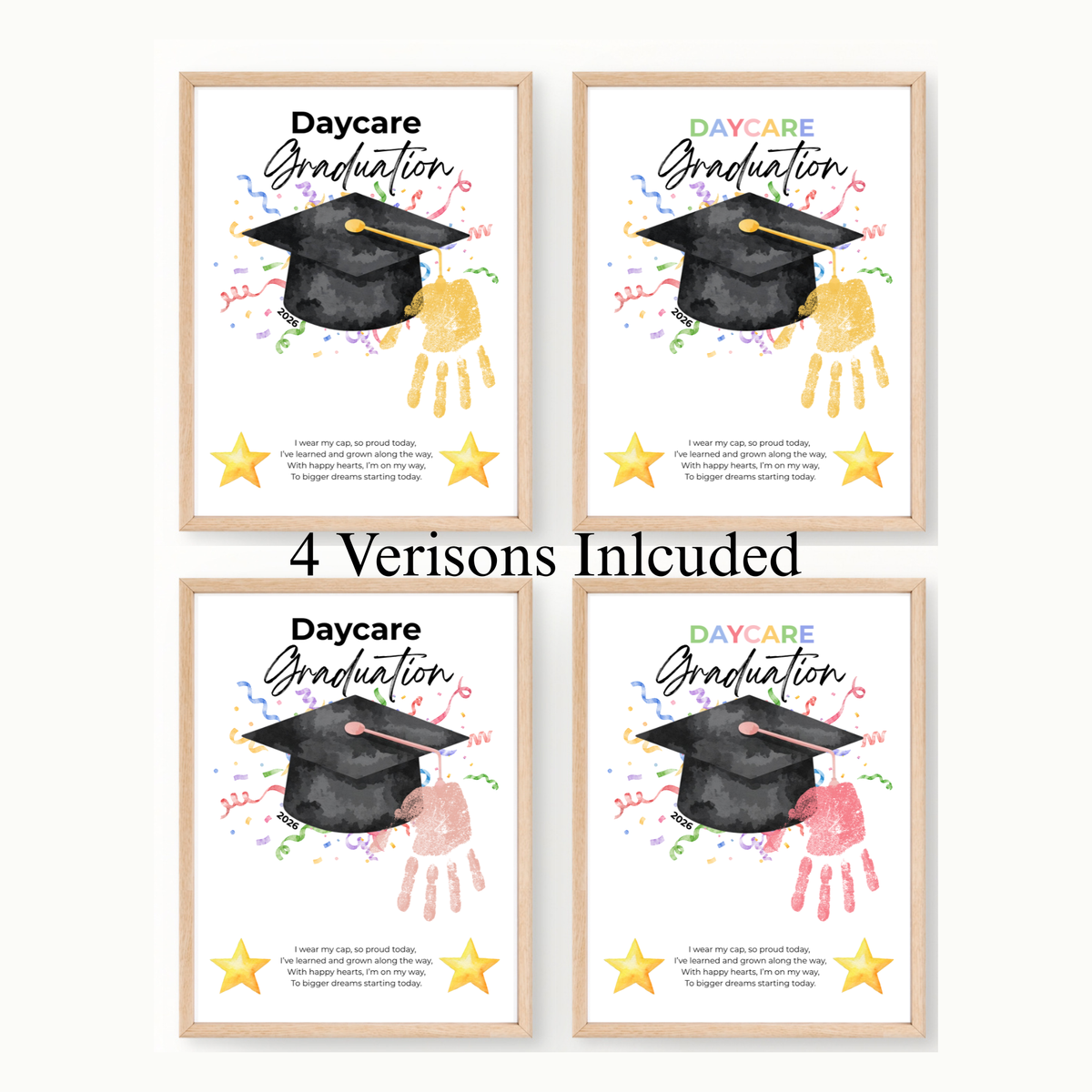Daycare Graduation Handprint Craft Printable, Daycare Graduation Keepsake, Daycare Graduation Activity for Kids, End of Year Printable, Instant Download