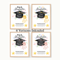 Christian Pre-K Graduation Handprint Craft Printable | Graduation Keepsake | God Leads My Journey Preschool Graduation Art | End of Year DIY PDF