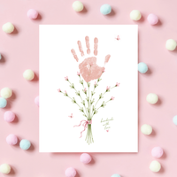 Mother’s Day Handprint Flower Craft Printable | Mom Grandma Aunt Keepsake Gift | Birthday & Valentine’s Day Handprint Bouquet | Preschool DIY Printable