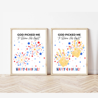 Christian 4th of July Handprint Craft Printable | God Picked Me to Shine His Light | Faith-Based Independence Day Keepsake for Kids