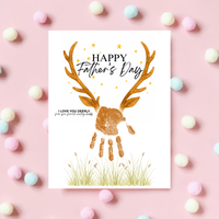 Father’s Day Handprint Craft Printable | Happy Father’s Day Deer Keepsake from Kids | Hunting Dad Gift | Preschool DIY Handprint Art PDF