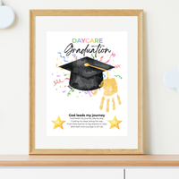 Daycare Graduation Handprint Craft Printable, Christian Graduation Keepsake for Kids, God Leads My Journey, Preschool Graduation Activity, Instant Download