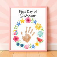 First Day of Summer Handprint Craft Printable | Summer Keepsake Activity for Kids | Preschool Kindergarten Summer Craft