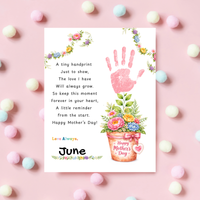 Mother’s Day Handprint Flower Pot Craft Printable | Keepsake Gift for Mom from Kids | Preschool DIY Handprint Art PDF | Happy Mother’s Day Craft