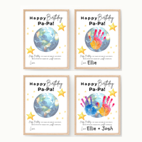 PaPa Birthday Handprint Craft Printable | Happy Birthday Pa-Pa Keepsake from Kids | Grandpa Birthday Gift | 1 or 2 Handprints | Kids DIY Art PDF