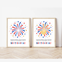 Happy 4th of July Firework Handprint Craft Printable | Patriotic Fireworks Handprint Art | Independence Day Keepsake Activity for Kids