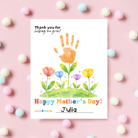 Mother’s Day Handprint Flower Craft Printable | Thank You for Helping Me Grow Keepsake | Preschool DIY Mom Gift | Floral Mother’s Day PDF
