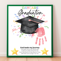 Daycare Graduation Handprint Craft Printable, Christian Graduation Keepsake for Kids, God Leads My Journey, Preschool Graduation Activity, Instant Download