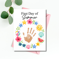 First Day of Summer Handprint Craft Printable | Summer Keepsake Activity for Kids | Preschool Kindergarten Summer Craft