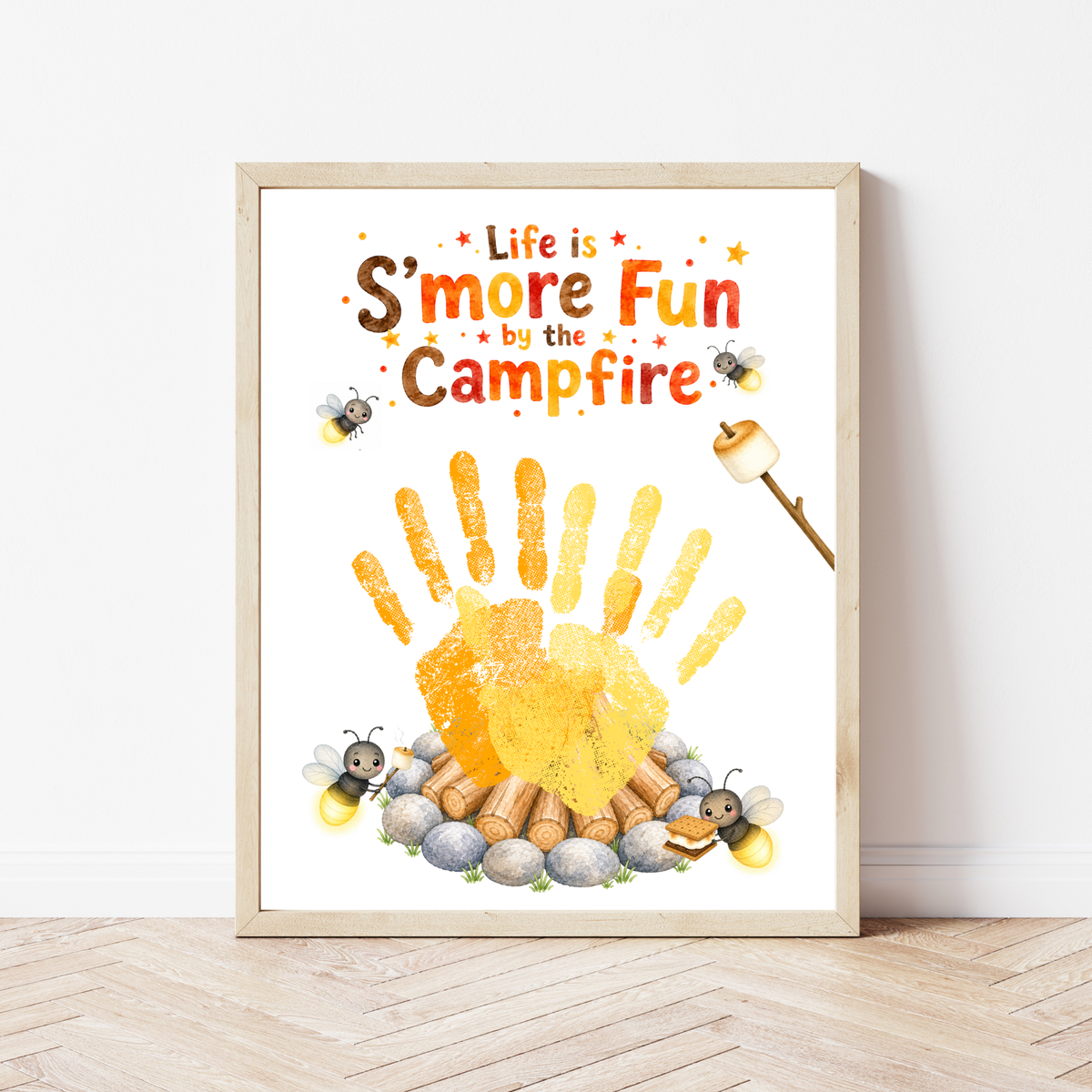 Campfire Handprint Craft Printable | Life Is S'more Fun by the Campfire | Summer & Fall Camping Keepsake | Campfire Activity for Kids