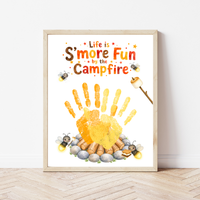 Campfire Handprint Craft Printable | Life Is S'more Fun by the Campfire | Summer & Fall Camping Keepsake | Campfire Activity for Kids